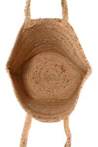 Sac fourre-tout bohème en jute tissé avec motif imprimé doré, sac à main d'été pour femme, sac de plage écologique à fermeture ouverte, sac à bandoulière - Product Image 3