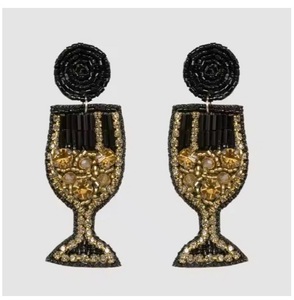 Boucle d'oreille broderie perles de verre serpent boucles d'oreilles d'Inde boucle d'oreille faite à la main pour femmes et filles - Product Image 4