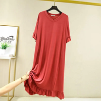 Vente en gros de vêtements pour femmes droites et à manches courtes de grande taille, robe tricotée d'été simple de grande taille pour femmes