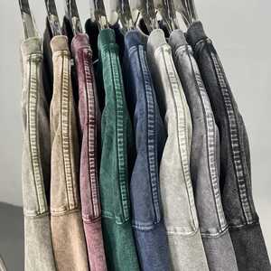 เสื้อยืดผ้าฝ้ายขนาดใหญ่260แกรมสำหรับผู้ชายเสื้อยืดครอปโบซี่เสื้อวินเทจซีดจางไปจากแสงแดด - Product Image 2