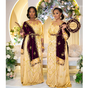 Robe de mariée somalienne de haute qualité, design de broderie complexe, écologique, luxe, fabrication africaine, soie, coton, polyester - Product Image 2