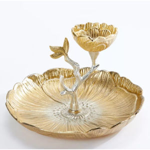 Tazón para servir de Metal Dorado de la mejor calidad, diseño único, tazón para servir frutas, tazón para servir en forma de hoja, a un precio atractivo - Product Image 3