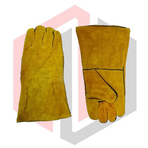 Gants de soudage de protection, antistatiques, texture lisse, pour soudage MIG TIG, forge, barbecue, cheminée, en cuir résistant aux déchirures, 14 - Product Image 4