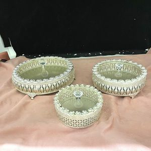 แผ่นเสียงชุบเงินหรูหราสำหรับตกแต่งบ้านดีไซน์วงกลมอะคริลิคที่ทันสมัยสีทองทำจากหัตถกรรมโลหะทองเหลือง - Product Image 3