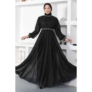 ชุดราตรี ElbiseInci ประดับกลิตเตอร์ทรงเอไลน์ คอสูง ไซส์ XS เอวทรงเอ็มไพร์ ยาวระดับเข่า เหมาะสำหรับงานเลี้ยงและงานพรอม - Product Image 1