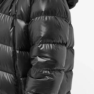 Chaqueta de burbuja brillante negra Venta al por mayor precio barato Personalizado OEM Impreso logotipo Chaqueta acolchada para hombres Chaqueta de invierno para hombres High Street - Product Image 5