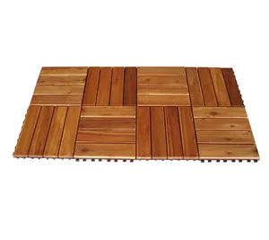 High Standard Flooring Tiles 4 Slats Acacia Garden Tile Wooden Decking Tile Flooring Wood Made In Vietnam