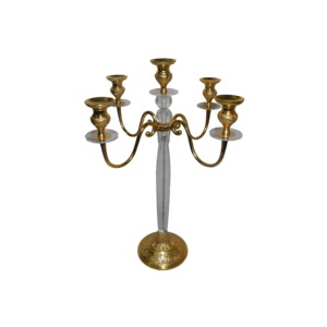 Candelabro Chapado en latón de alta tendencia, soporte de vela decorativo de 5 brazos para decoración de Hotel y restaurante, boda - Product Image 2