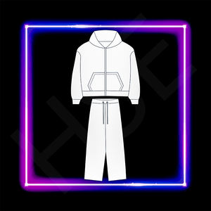 Conjunto Deportivo Personalizado para Hombre, Sudadera con Capucha y Cremallera, Conjunto Deportivo para Hombre de Algodón Grueso con Lavado Ácido - Product Image 1