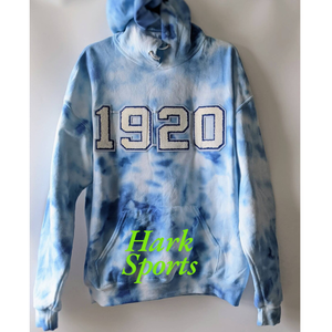 Sweats à capuche pour femmes Chenille 1920 patchs sororité Zeta Phi Beta vêtements Tie & Dye 100% coton manches longues sweats à capuche - Product Image 5