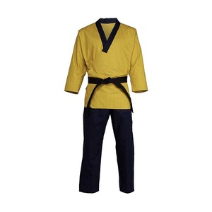 Traje de Karate WTF, Conjuntos de Uniforme con Logotipo Personalizado en la Parte Delantera, 100% Algodón, Ligero y Transpirable, Ropa de Artes Marciales - Product Image 1