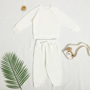 Personalizado de alta calidad de invierno Casual de algodón sólido bebé niña niños de 2 piezas chándales de jogging - Product Image 5