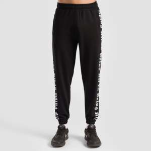 Nexgen Joggers noirs décontractés et formels en laine, vêtements de sport, taille XL, taille élastique, logo personnalisable, fermeture éclair, légers, coupe droite - Product Image 2