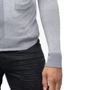 Cárdigan de Punto de Mezcla de Algodón de Alta Calidad para Hombre, Suéter Escolar Informal de Invierno Personalizado con Bordado de Logotipo en la Parte Delantera y Botones - Product Image 5