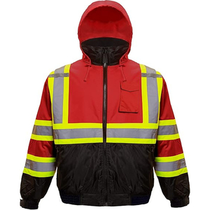 SMASYS Mens Hi Vis Reflective Safety Chaqueta de invierno Ropa DE TRABAJO 2 en 1 Fleece Ropa de trabajo de alta visibilidad Chaqueta impermeable - Product Image 1