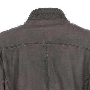 Blouson de motard pour homme, bicolore, tissu doux, coupe confortable, option de logo personnalisé, pour le streetwear, les voyages, les tenues décontractées et le quotidien. - Product Image 4