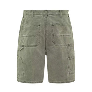 Pantalones Cortos Cargo Casuales de Mezclilla Pesada para Hombre, Estilo WIP, Doble Rodilla, Gris Desgastado, Caqui, Ajuste Relajado, Peso Medio, Tejido Transpirable, Cintura Alta - Product Image 2