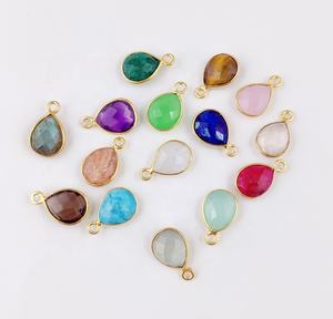 Pierre de Quartz Rose en forme de poire, argent Sterling, or, Vermeil, ensemble de lunette 8x10mm, breloques, pendentif, fabrication de bijoux, collier - Product Image 3