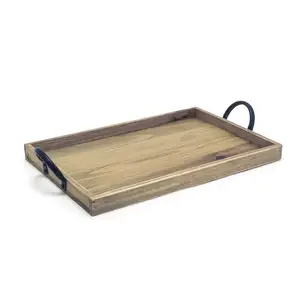AK Brass Mango Wood Top Quality Serving Tray Restaurants Use at Best Selling Price from Exporter and Manufacturer