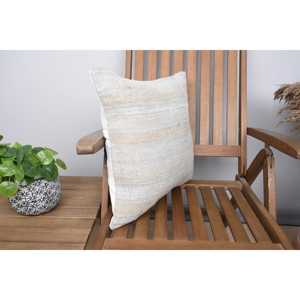 Beige Kilim Wool Pillow <b>18x18</b> Inch Luxury Accent Pillow Vintage Fluffy Pattern Rustic Print Feather for Christmas Bedding - Product Image 2