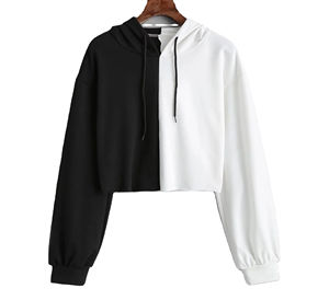 <b>Women</b> Fitness Clothing 100% Fleece Cotton High Quality Oversized Crop <b>Hoodies</b> Drawstring <b>Cropped</b> Gym <b>Hoodies</b> Wholesale - Product Image 2