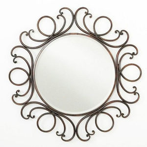 Vintage Leaf Design Metal Wall Mirror Elegant Decorative Frame for Home Living <b>Spaces</b> Perfect Accent for Classic Interior Decor - Product Image 6