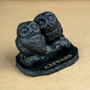Figura de shungita Pareja de búhos - Product Image 2