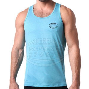Débardeur de sport pour homme, décontracté, respirant, en polyester/coton tricoté, 180g, manches courtes, séchage rapide, pour l'entraînement de performance - Product Image 3