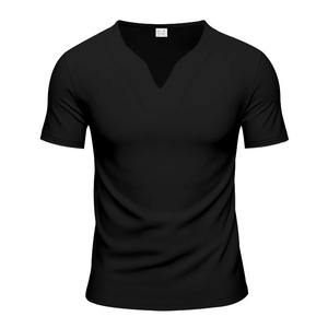 T-shirt en coton pur, fil épais, col rond, manches courtes, trois aiguilles, demi-manches, t-shirts pour hommes - Product Image 4