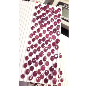198 pièces de Bangkok verre rempli rubis 10mm à 14mm ovale rond facette 1045 Cts Lot Iroc ventes manik pierres précieuses en vrac US $272 pour tous - Product Image 4