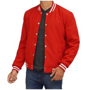 OEM Blouson aviateur bleu royal personnalisé en laine mélangée avec broderie en chenille Blouson de baseball Letterman Veste d'hiver décontractée à motif 3D - Product Image 4