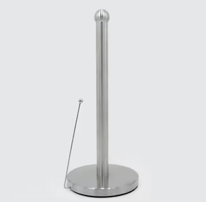 Porte-serviettes en acier inoxydable couleur argent Base ronde comptoir distributeur de haute qualité rouleau de serviettes à manger - Product Image 5