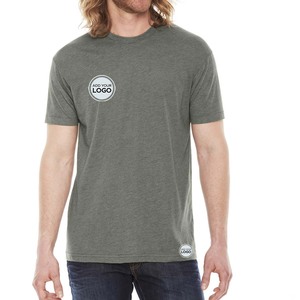 T-shirt unisexe en jersey fin à manches courtes et col en V, gris chiné, 2020, T-shirt unisexe en jersey à manches courtes et col rond - Product Image 1