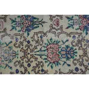 Alfombra Turca Vintage de 2x4.3 pies, Alfombra de Lana Azul Abstracta - Product Image 5