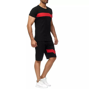 Ensemble 2 pièces pour homme, été, t-shirts à manches courtes, shorts, survêtement, grande taille, respirant, séchage rapide, style streetwear, jersey en coton - Product Image 2