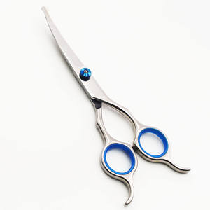 Tijeras de Acero Inoxidable para Diestros, Hoja Curva, Tijeras para Peluquería Canina - Product Image 1