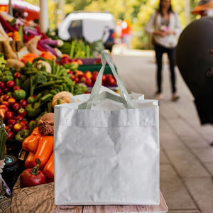 รับผลิตแบบ OEM ODM กระเป๋าช้อปปิ้งผ้าฝ้ายสไตล์เวียดนาม  รักษ์โลก ใช้ซ้ำได้ ทนทาน ปรับแต่งได้ พร้อมหูหิ้ว PP ทอ - Product Image 1