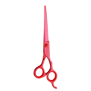 Tijeras para el cuidado del cabello recubiertas de Color rojo de 7 "con tornillo ajustable y silenciador, tijera profesional para el cuidado de mascotas - Product Image 4