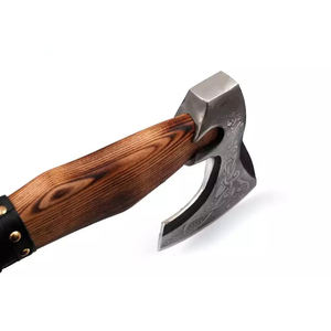 Hache viking artisanale, tête de hache en acier à haute teneur en carbone avec manche en bois de Damas pour une utilisation en extérieur, qualité bricolage, vente en gros - Product Image 2