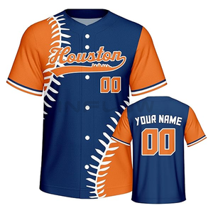 Vente en gros de maillot de baseball vierge de qualité, haut pour homme, uniforme de baseball brodé en polyester par sublimation - Product Image 4