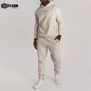 New Arrival WHolesale Price Pullover Oversize Patch Hoodie and <b>Sweatpants</b> <b>Set</b> Men Acid Wash Tracksuit - Product Image 4