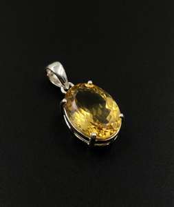 Magnifique pendentif en topaze citron faite à la main : collier en argent sterling 925, bijoux faits à la main - Product Image 1