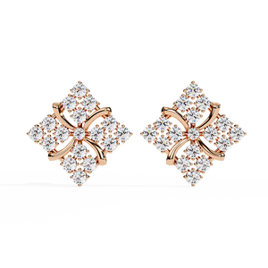 18K Gold Unique Luxury Earrings with Lab-Grown Diamond Rhodium Plated for Wedding & Engagement - Product Image 5