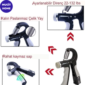 Hand Grip Strengthener 5-60 Kg Adjustable Resistance Black Hand Arm and Wrist <b>Exerciser</b> for Carpal Therapy - Product Image 2