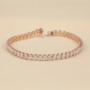 Lab Grown Diamond <b>Tennis</b> <b>Bracelet</b> with Pear Cut <b>Fashion</b> Jewelry - Product Image 2