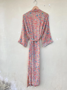 Kimono de seda para mujer, bata de seda hecha a mano, bata reciclada - Product Image 4