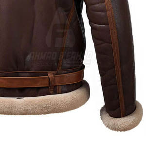 Veste en cuir de mouton de qualité supérieure pour homme avec logo sur le devant, idéale pour les voyages et le style par temps froid en hiver - Product Image 6