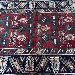 4.6x6.9 ft Rug, Vintage Turkish Rug, <b>Red</b> <b>Wool</b> Rug - Product Image 5