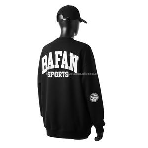 <b>Women</b> Oversize Sweatshirt GSM Cotton <b>Fleece</b> <b>Black</b> with Custom Logo Screen Print and Rubber Patch <b>Women</b> breathable Sweatshirts - Product Image 5