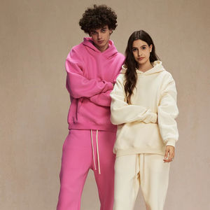 Ensemble sweat-shirt et pantalon de survêtement unisexe en polaire polaire lourd de 350 g/m², de qualité supérieure et à prix de gros, avec logo personnalisé - Product Image 4